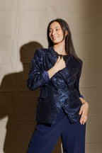 Navy Sequin Sisca Blazer