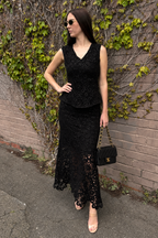 Black Crochet Flippy Top