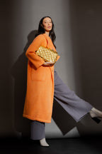 Orange Cocoon Coat