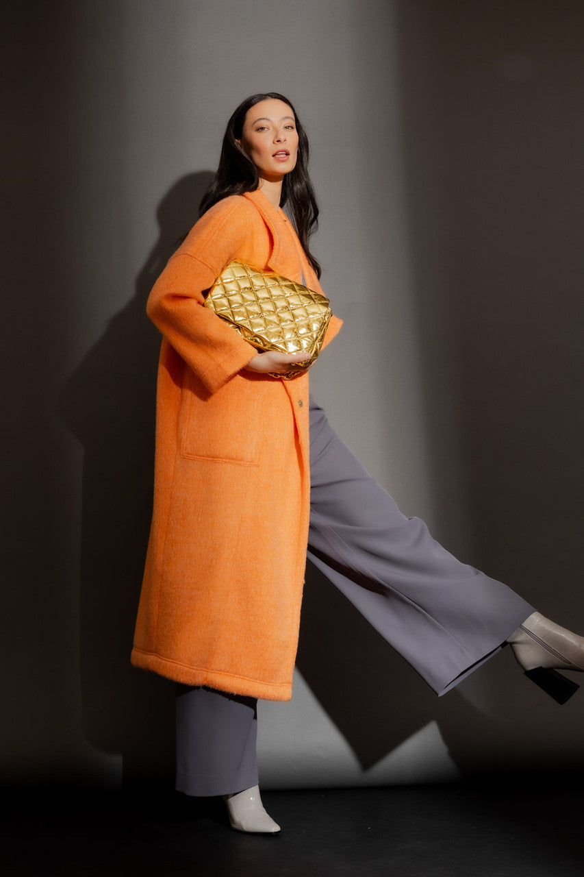 Orange Cocoon Coat