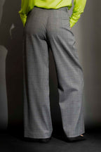 Grey Check Lurex Cleo Pant Grey Check