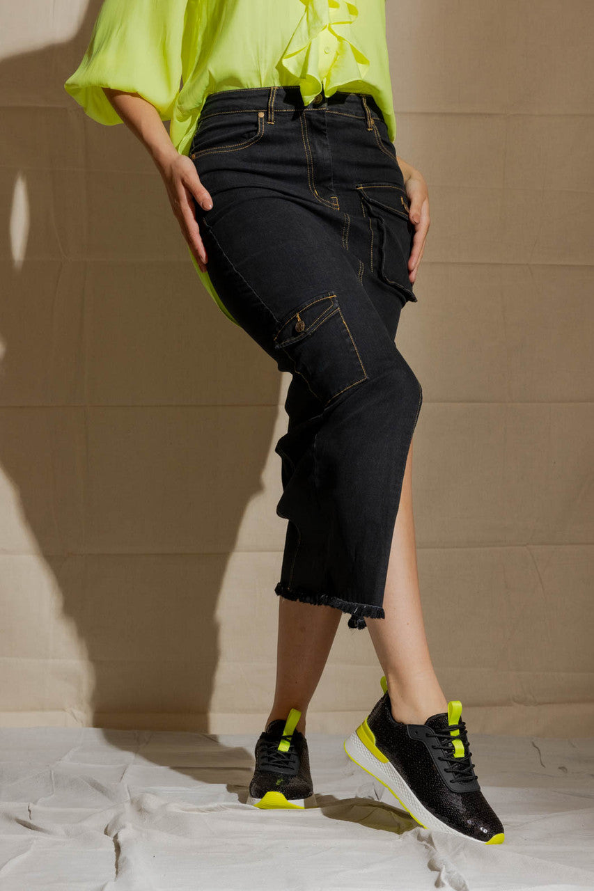 Dark Denim Cargo Skirt
