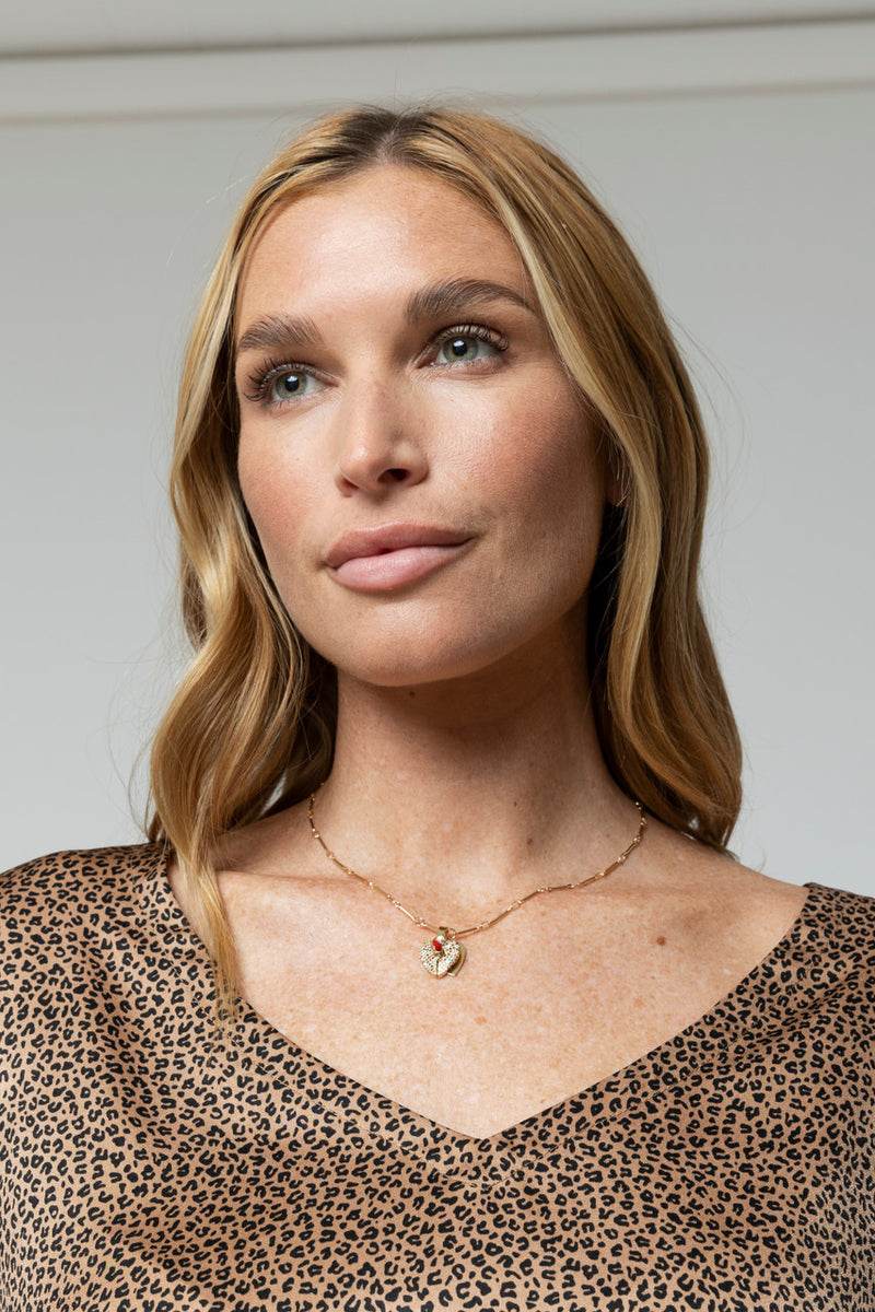 Gold Chain With Split Heart S