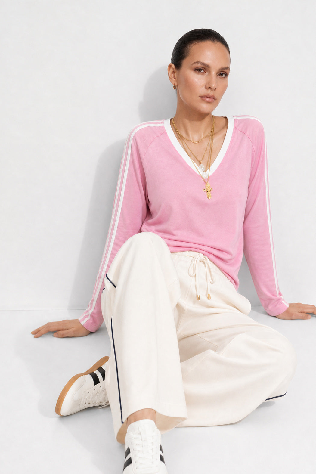 Pink Washed Cotton Rugby Top