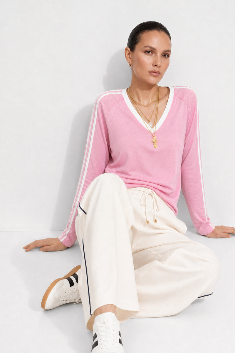 Pink Washed Cotton Rugby Top