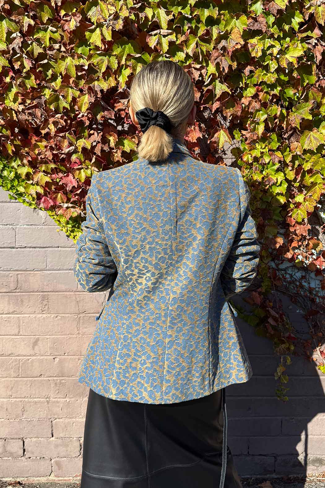 Gold Animal Denim Sisca Blazer Gold Animal