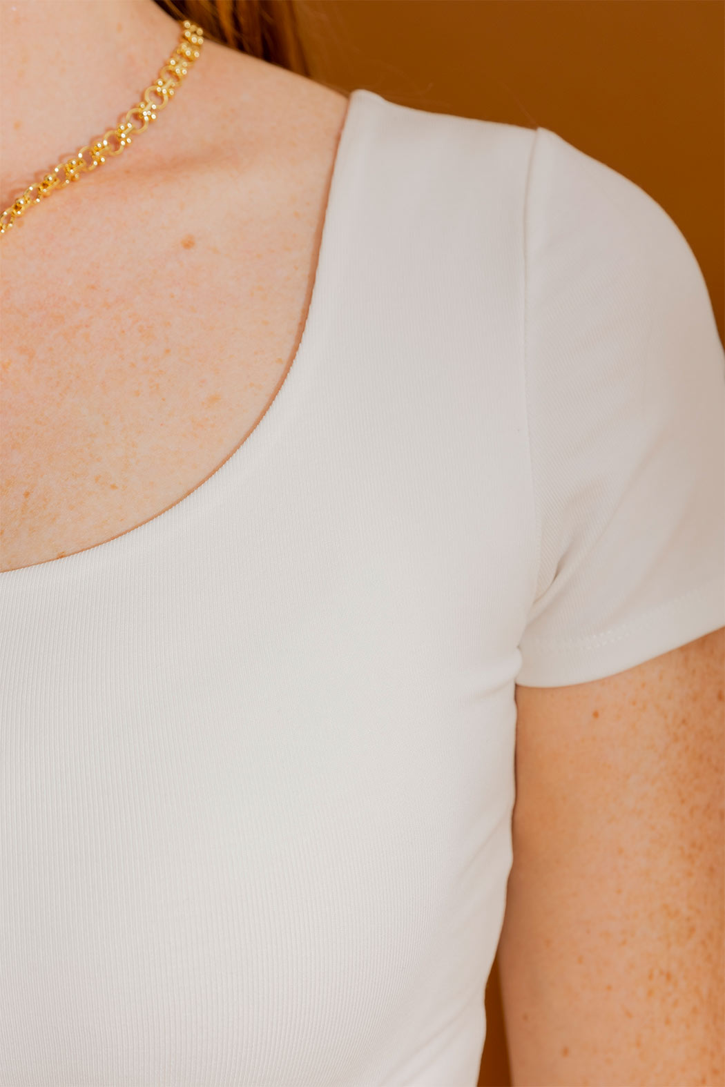White Tencel Doubled Tee
