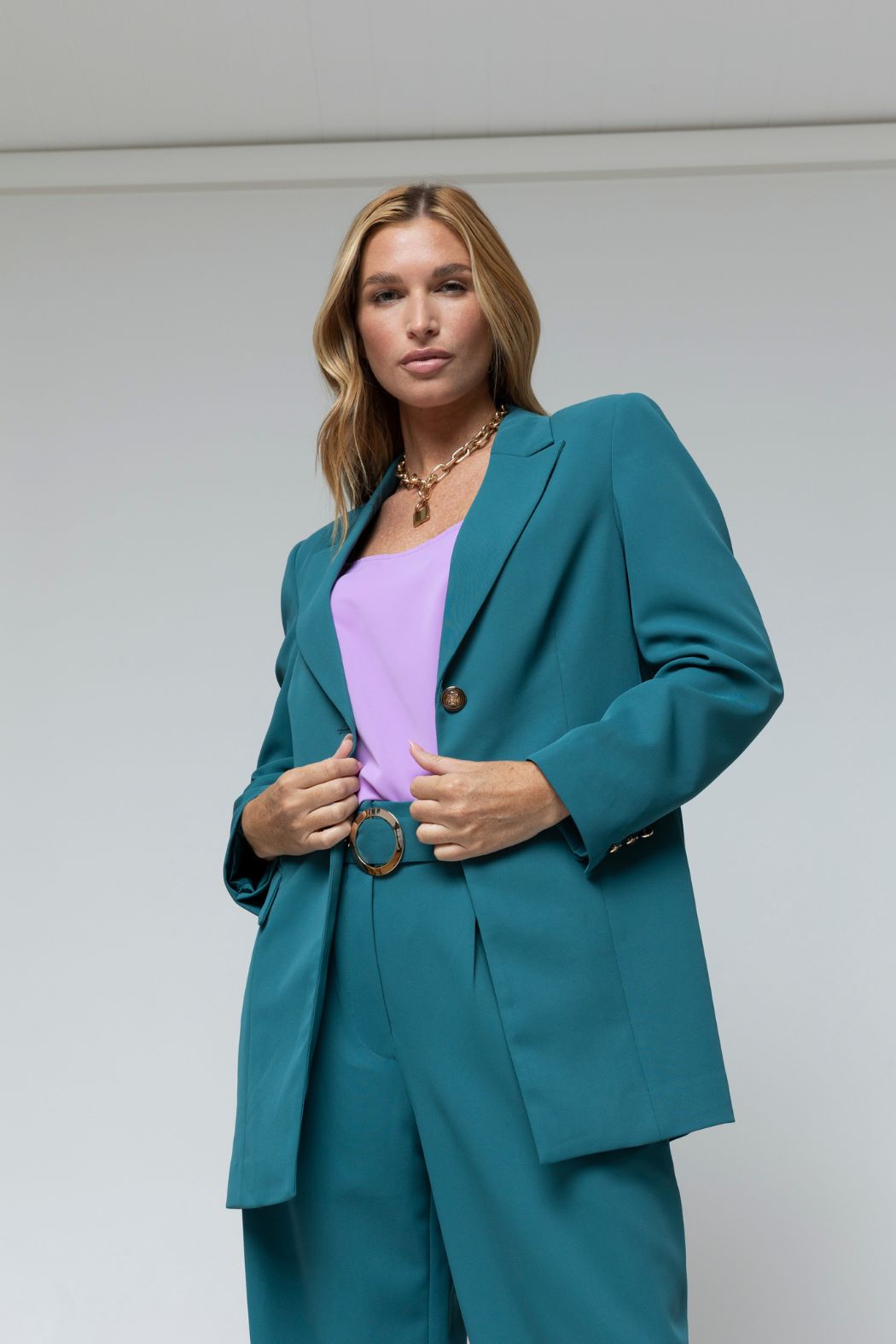 Teal Twill Cleo Blazer - Sale