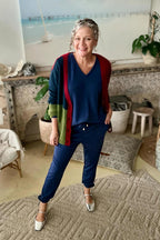 Navy Lux Knit Toggle Lounge Pants