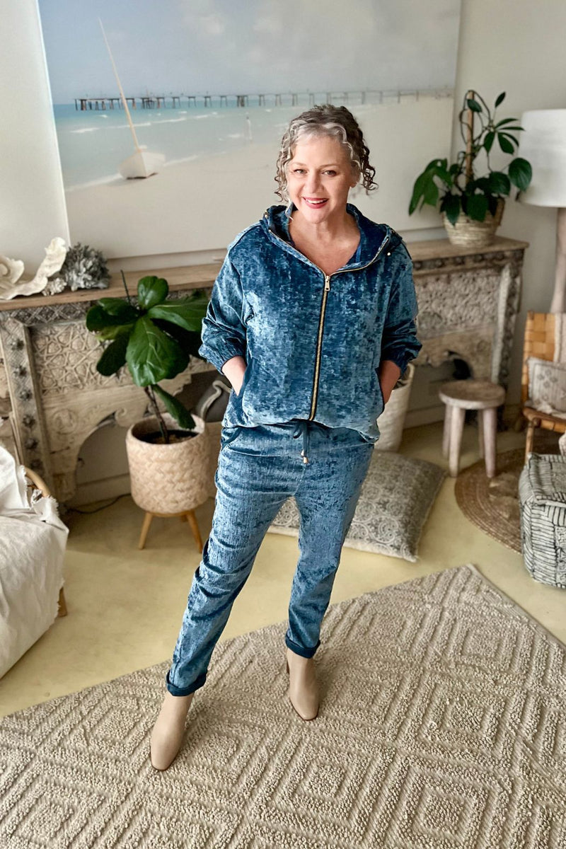 Cornflower Textured Slouch Pant