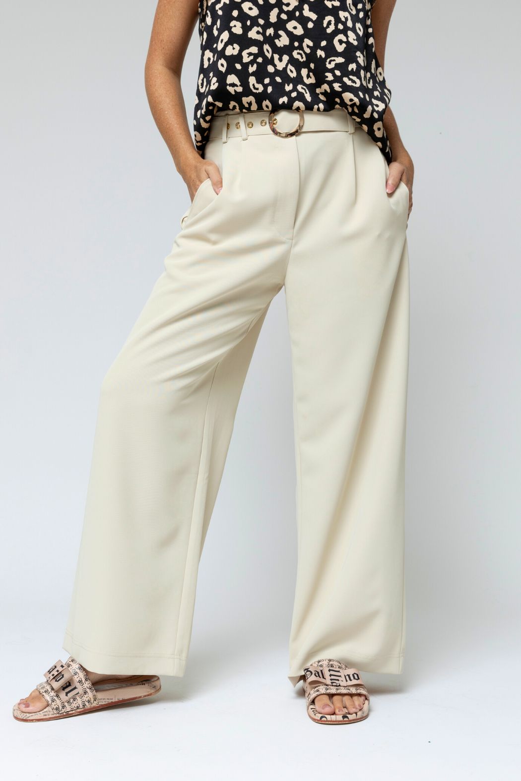 Oatmeal Cleo Belt Pant