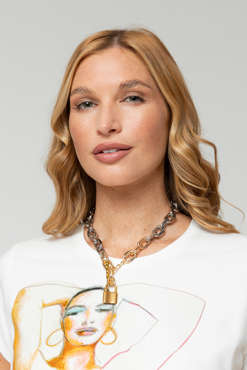 Gold Padlock Necklace S