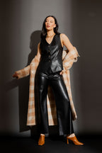 Black Faux Leather Vest