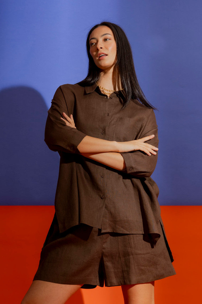 Latte Linen Short