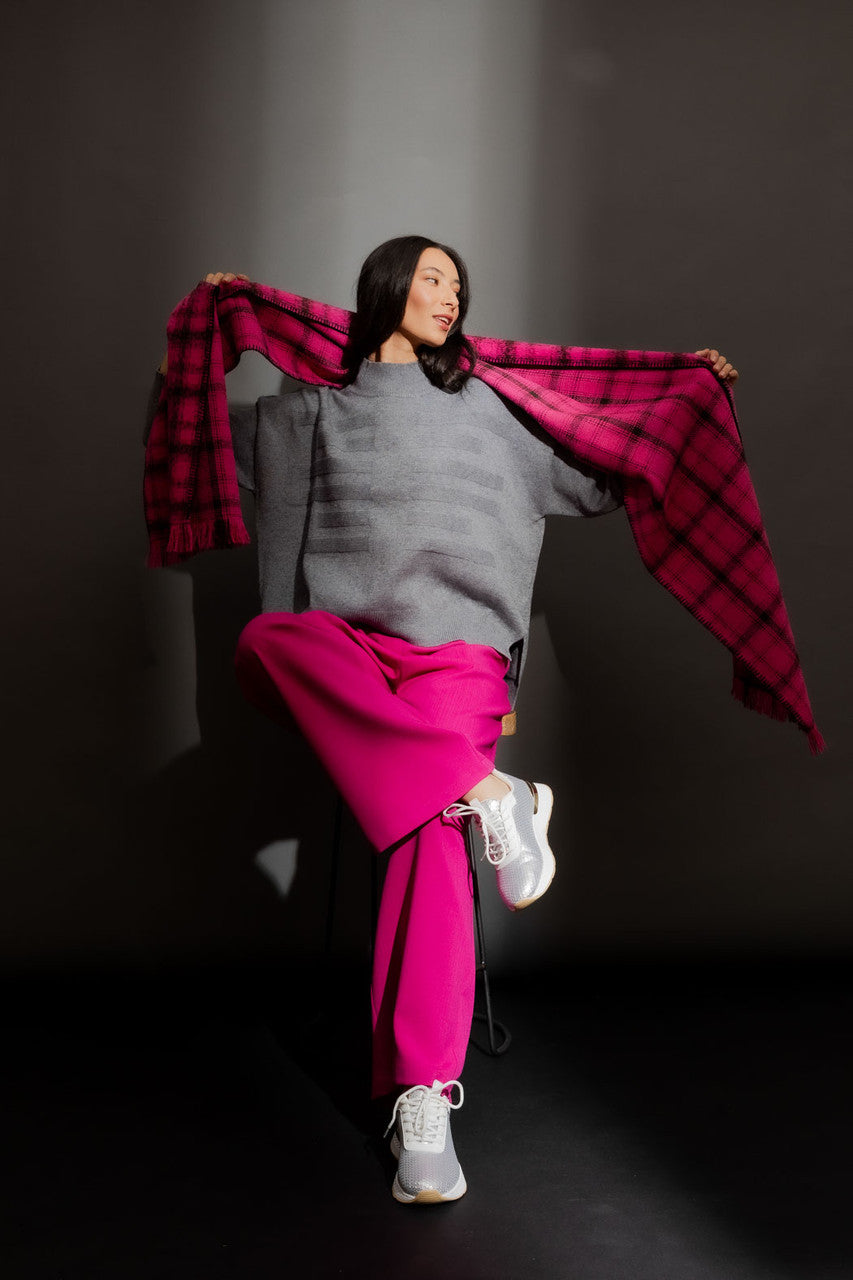 Grey Mock Neck Drop Shoulder Grey S