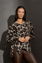 Ivory Distressed Leopard Knit Ivory S/M