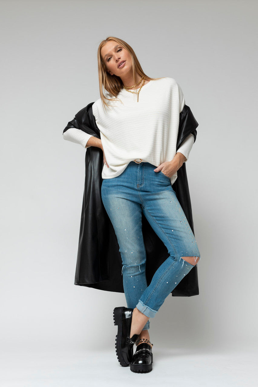 Ivory Ava Crew Neck Jumper