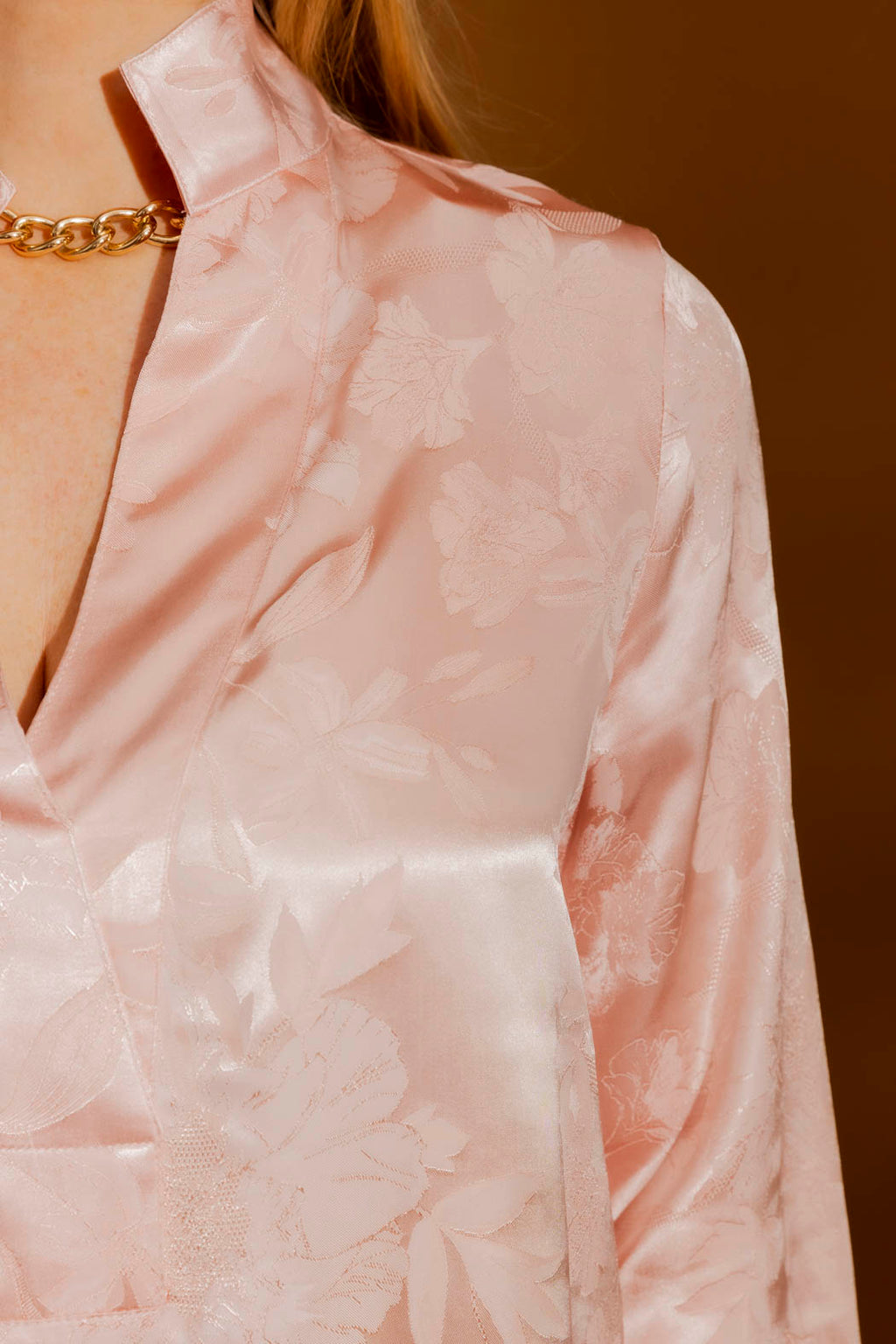 Peach Jacquard Milan Blogger Shirt