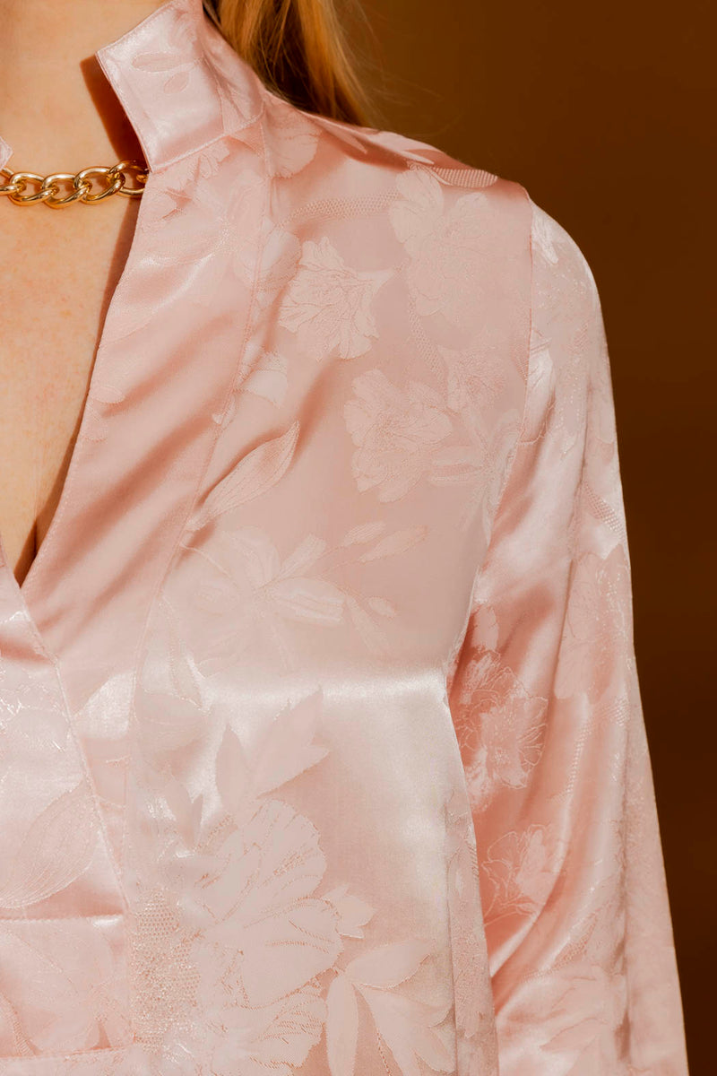 Peach Jacquard Milan Blogger Shirt