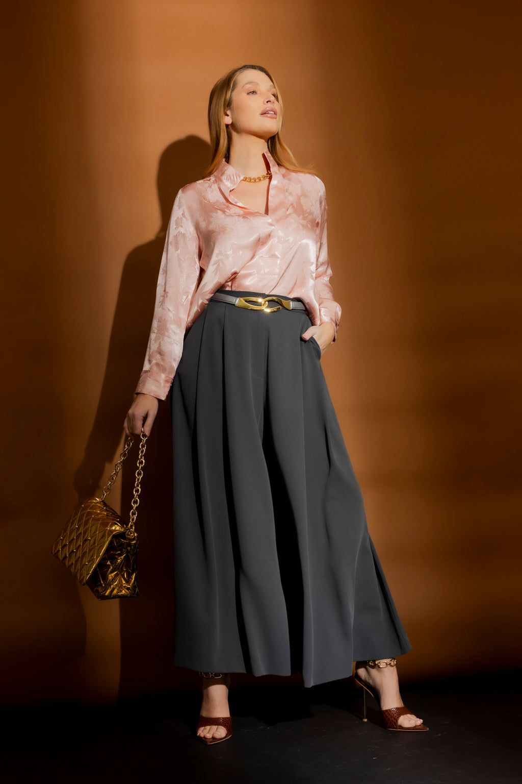 Peach Jacquard Milan Blogger Shirt