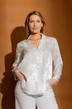 White Jacquard Milan Blogger Shirt