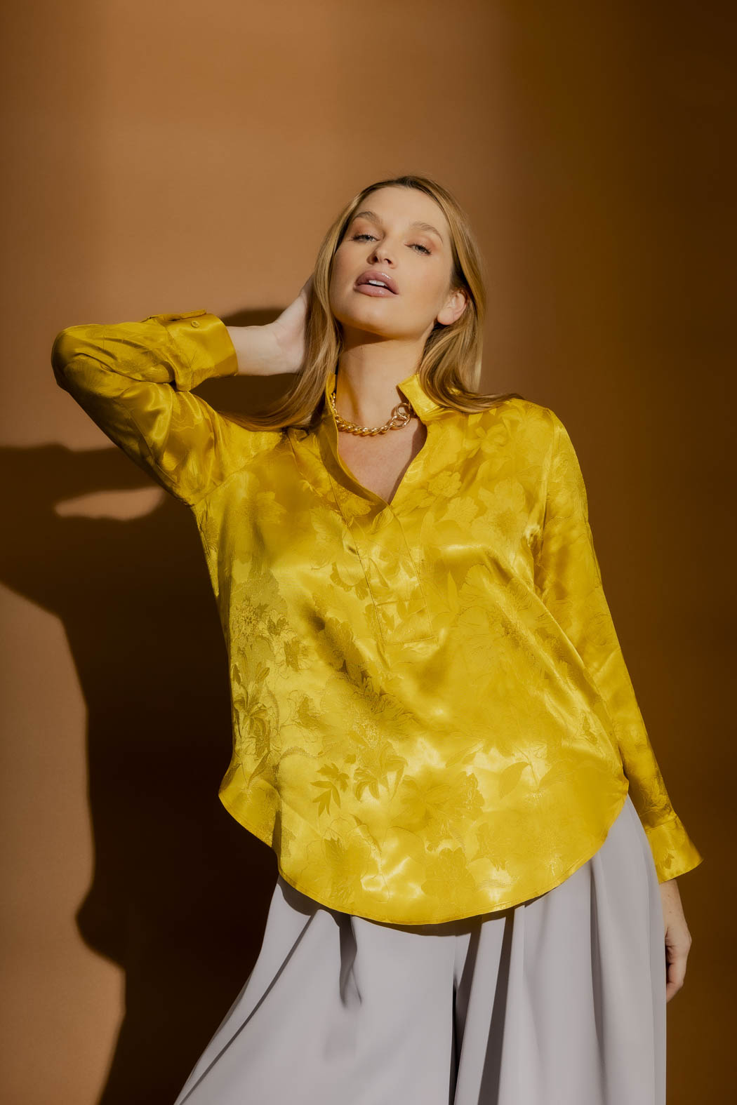 Marigold Jacquard Milan Blogger Shirt