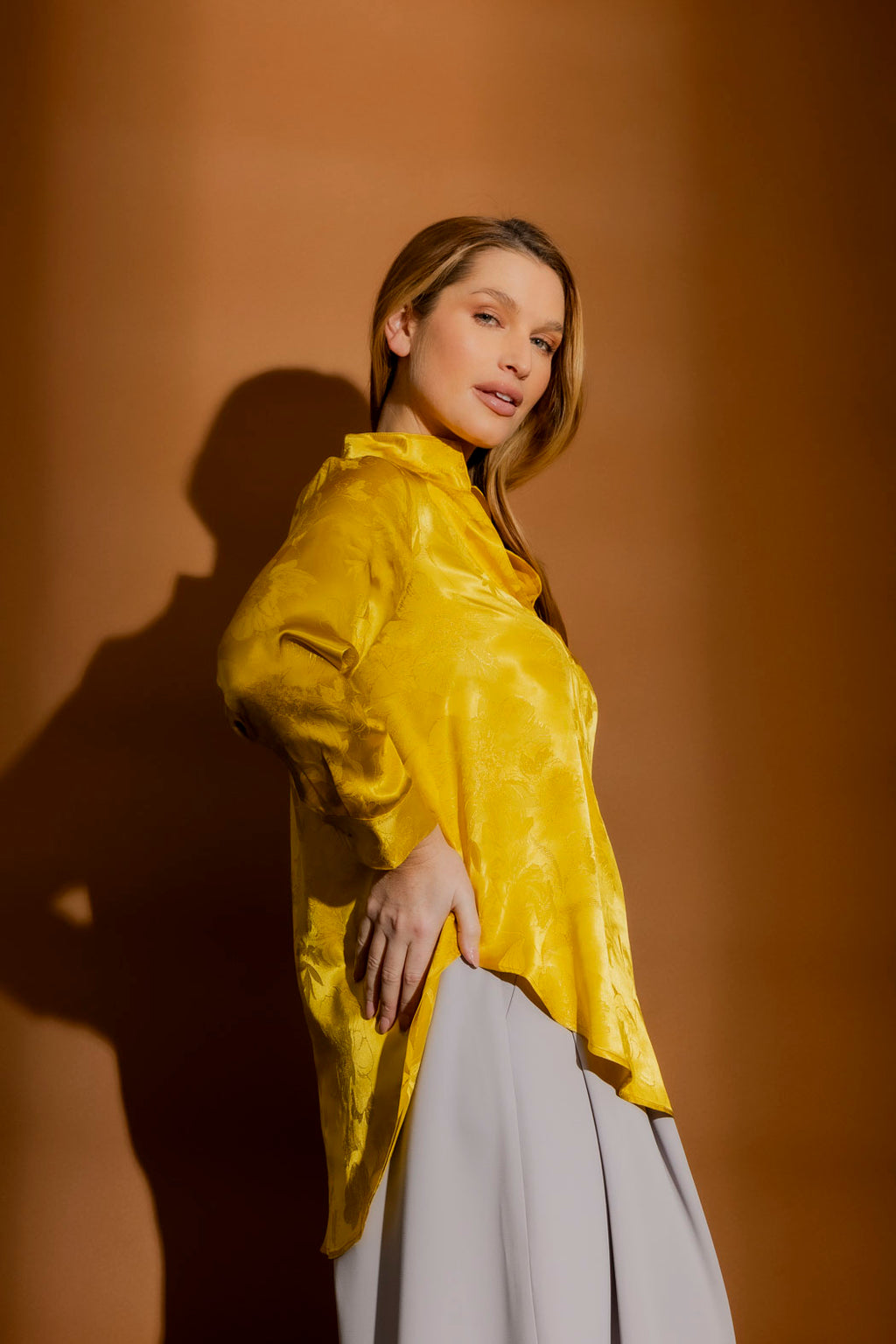 Marigold Jacquard Milan Blogger Shirt