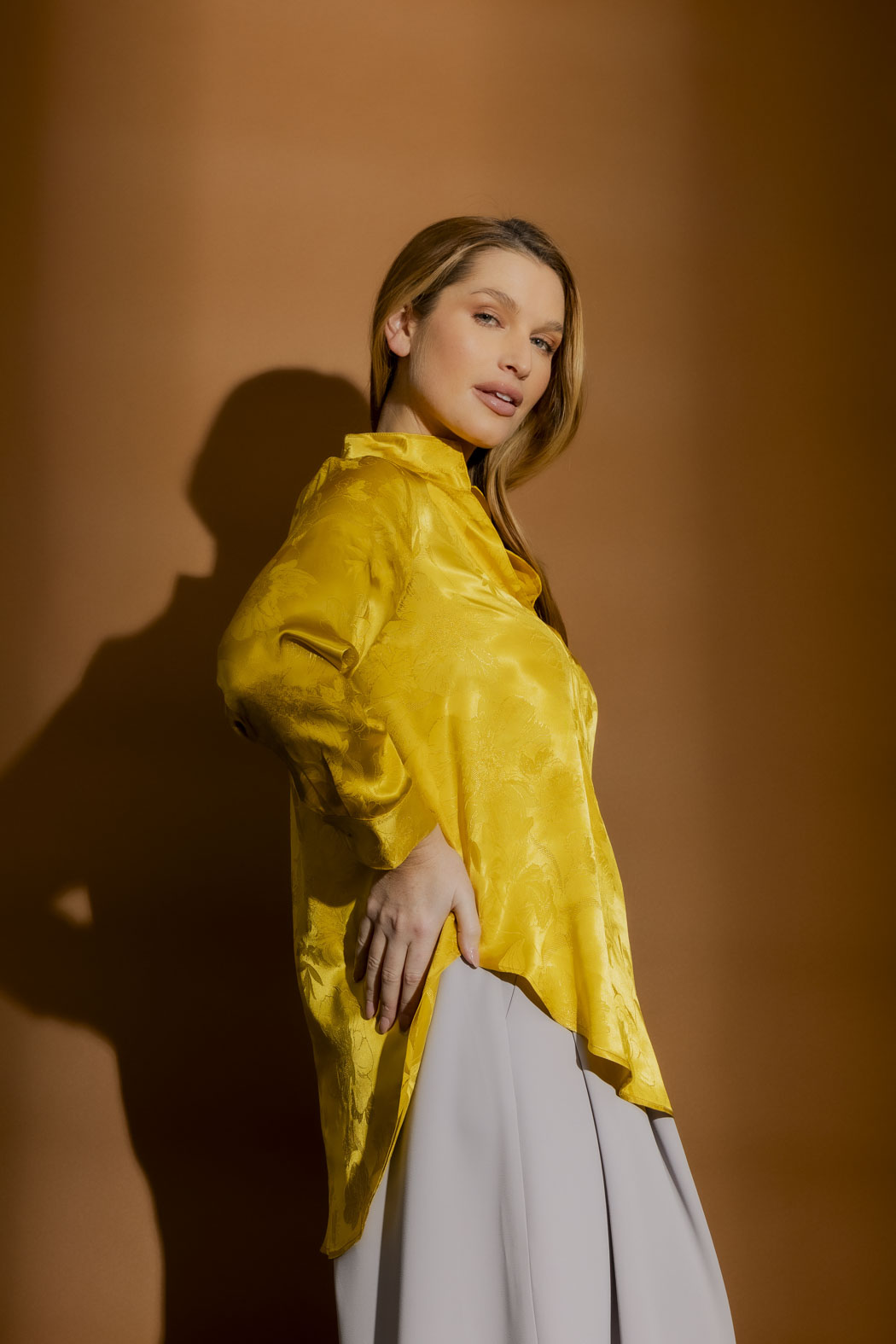 Marigold Jacquard Milan Blogger Shirt