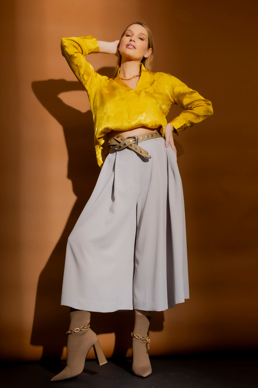 Marigold Jacquard Milan Blogger Shirt
