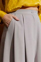 Light Grey Wide Leg Short Smoke