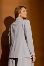 Light Grey Double Breasted Blazer Smoke