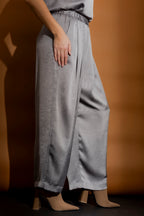 Grey Pull On Pleat Pant