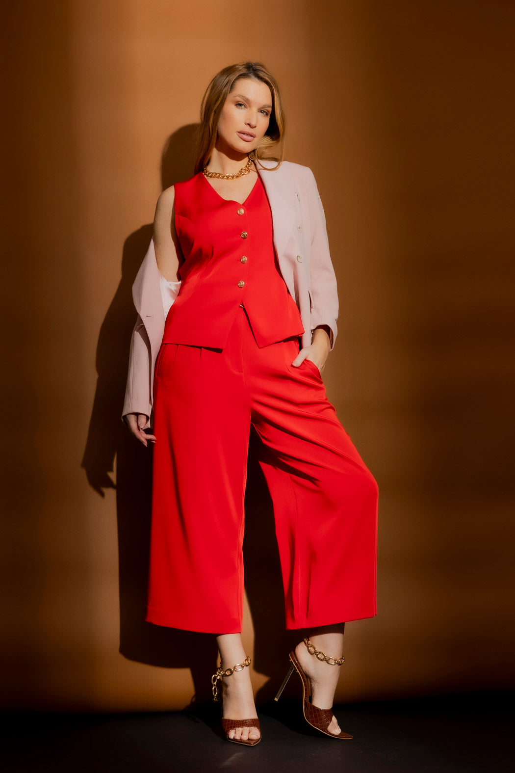 Red Belted Vest