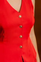 Red Belted Vest
