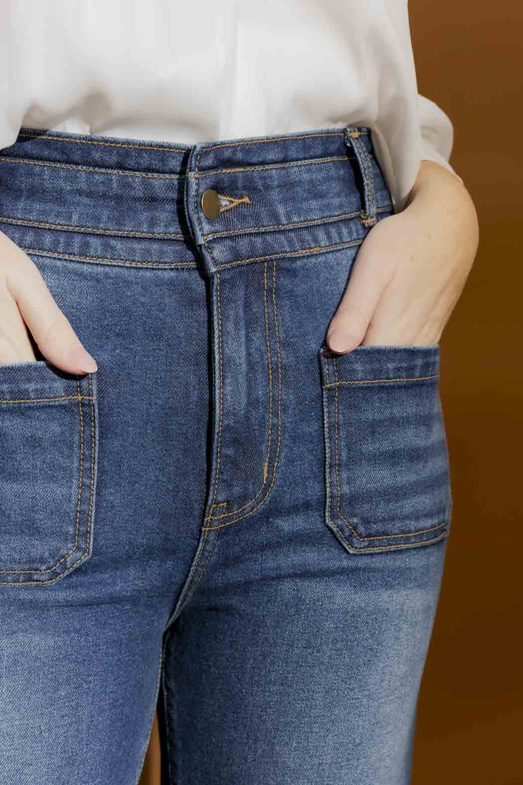 Mid Blue Stretch Pocket Jean Mid Blue