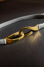 Silver Gold Hook Belt Silver O/S