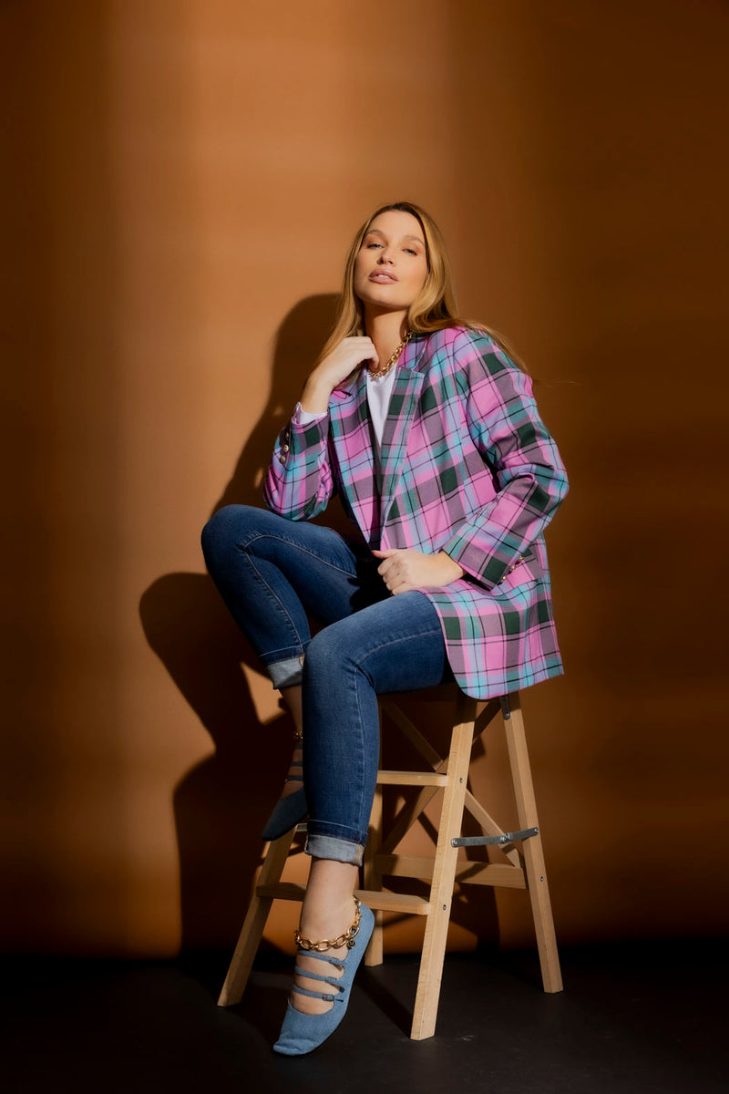 Plaid Boyfriend Blazer