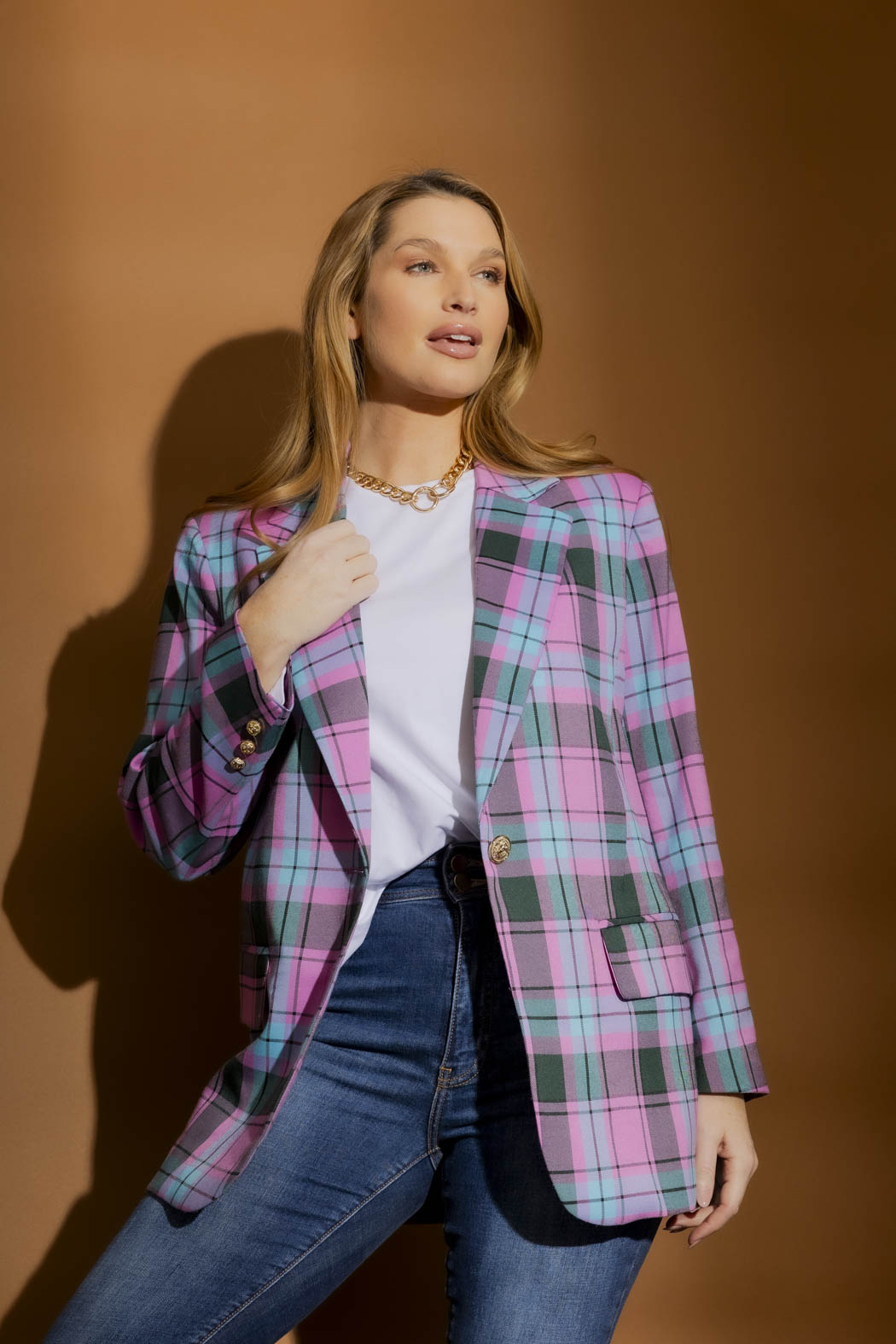 Plaid Boyfriend Blazer