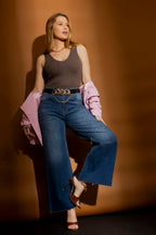 Mid Blue Wide Leg Jean Blue