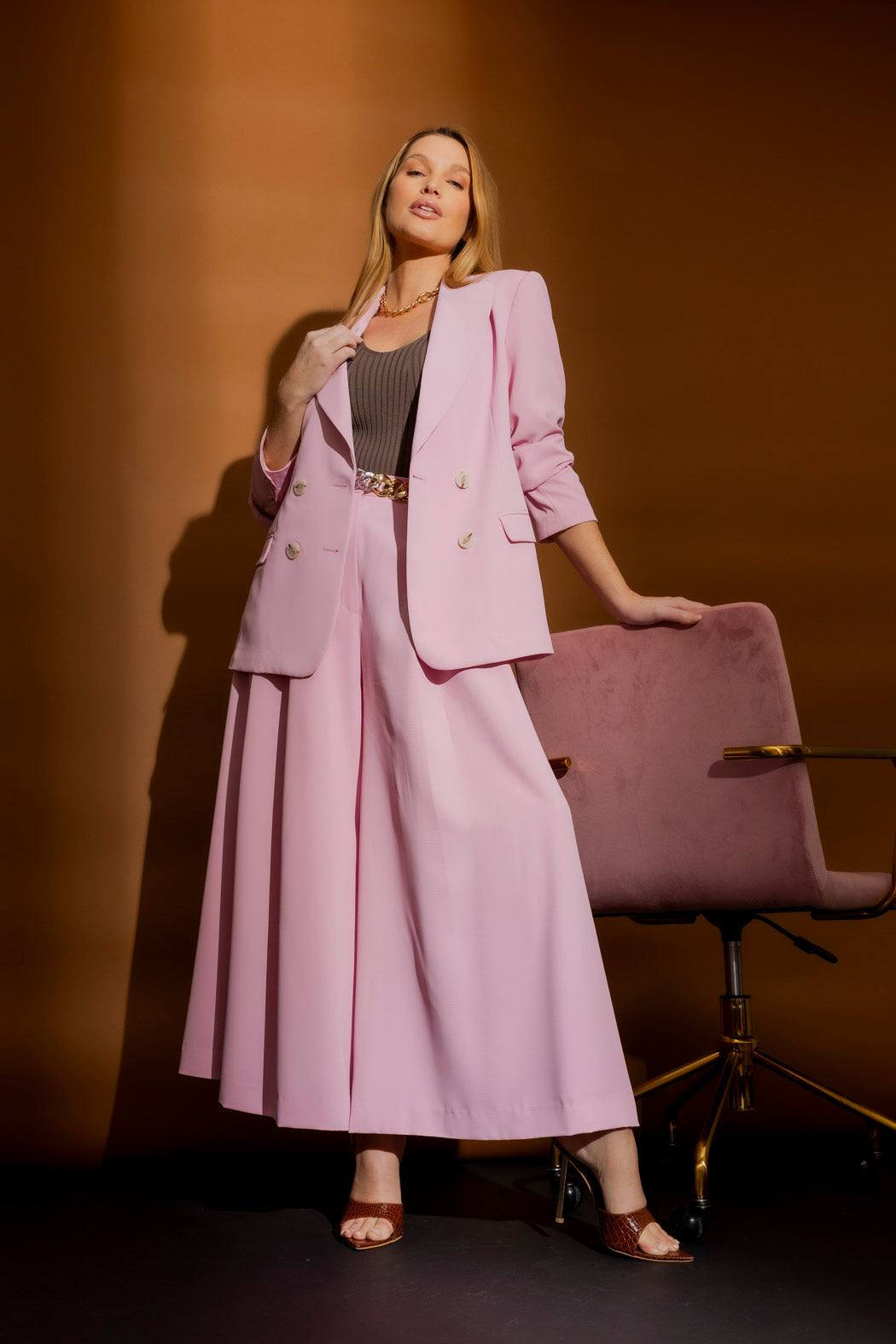 Pink Euro Wide Leg Culotte