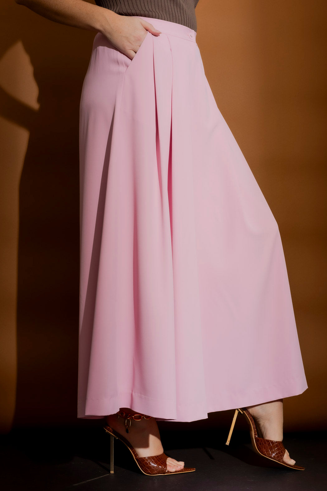 Pink Euro Wide Leg Culotte