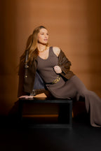 Cocoa Rib V Neck Cami Cocoa S