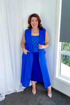 Cobalt Euro Longline Belted Vest