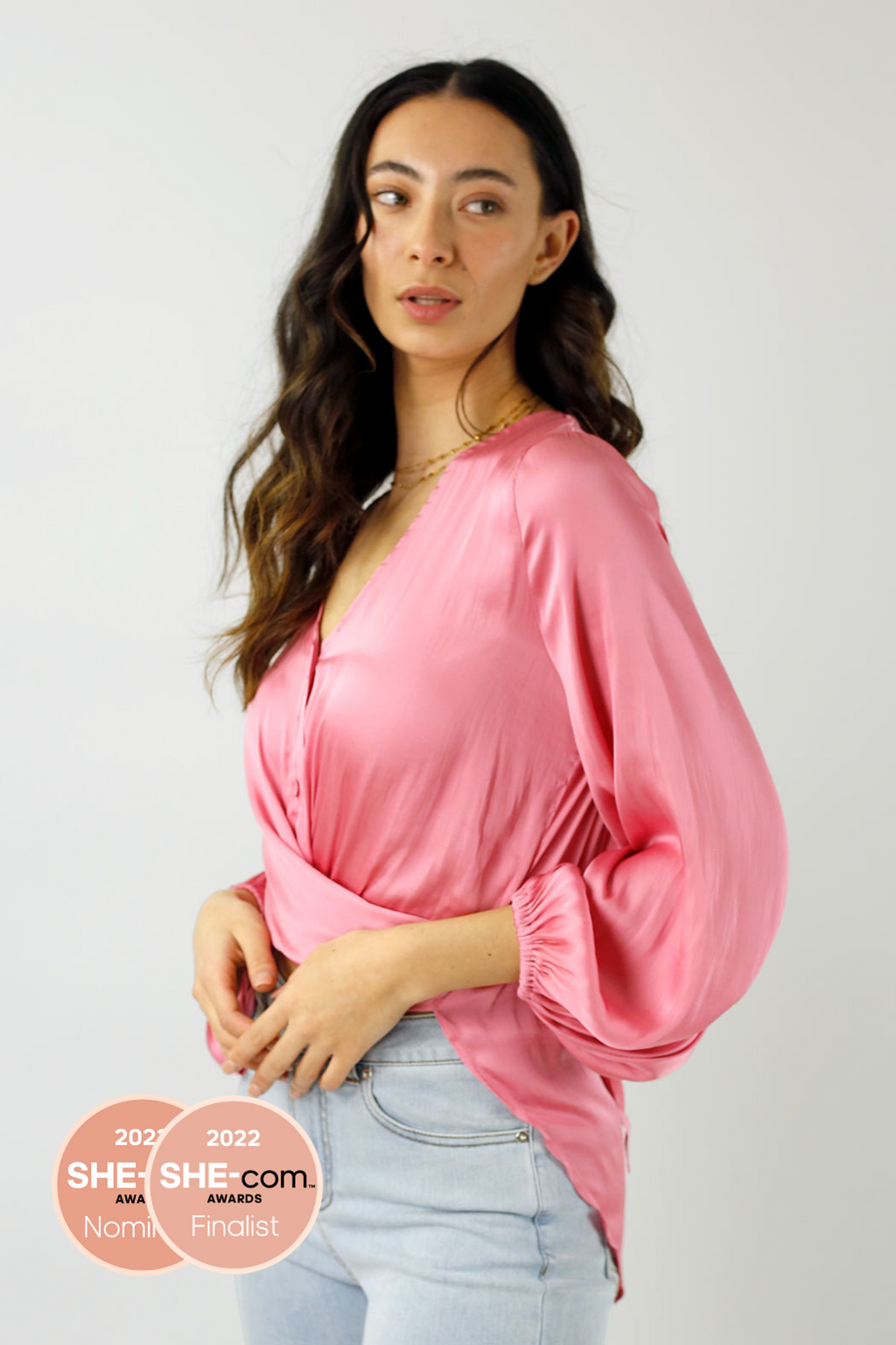 Pink Silky Zhoush Shirt - Final Sale