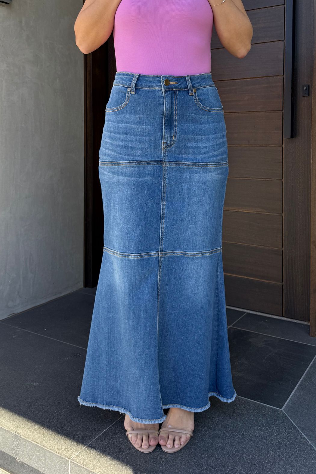 Light Denim Flippy Skirt Light Denim