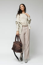 Brown Animal Quilted Tote Bag - FINAL SALE
