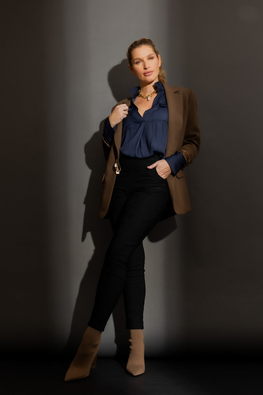 Black Bengaline Cuffed Jogger