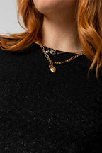 Black Lurex Basic Top