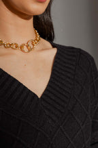 Black Diamond V Neck Jumper Black S/M