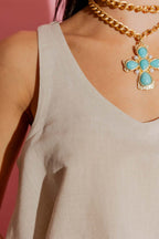 Natural Linen Bell Cami